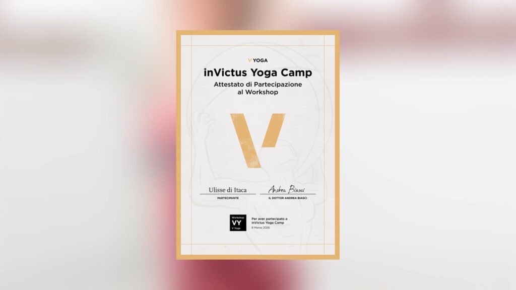 v yoga camp - attestato